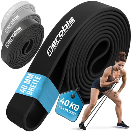 aerobis® Powerbands | Premium Fitnessbänder für Kraftraining bis 200kg Widerstand | Latex-freie Qualität