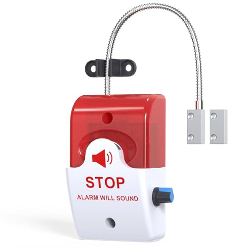 Exit Door Alarm with 110dB Siren, Emergency Exit Security Device, Easy Installation, Battery Powered, Magnetic Sensor for Unauthorized Entry Prevention, Home, Warehouse, Office, Retail Use