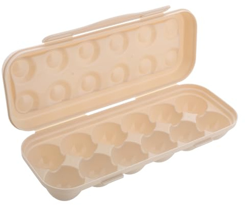 TOGEVAL Caja para Guardar Huevos de Plástico Bandeja para Huevos con Tapa Abatible Organizador de Cocina Puerta del Refrigerador para Almacenamiento Fresco Nevera