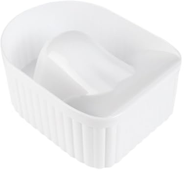 Oshhni Recipiente para Remojo de Uñas Bandeja de Manicura Herramienta de Remojo de Esmalte Material Resistente Ergonómico Adecuada para Salón y Uso Doméstico, Blanco