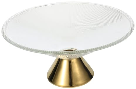 AUTSUPPL Coupe à Fruits En Verre Sur Pied 1pc Transparente Large Capacité Bol Décoratif En Verre Cuisine Salle à Manger Service De Fruits Et Biscuits