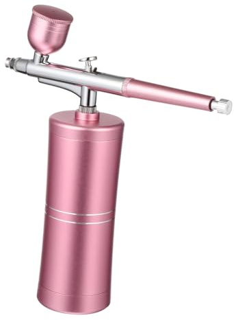 Gogogmee Tragbares aus Edelstahl und Aluminium Airbrush Sprühset in Rosa mit Feuchtigkeitsspendender Funktion für Reisen und Büro