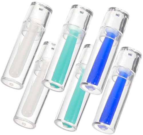 UTHCLO Lot de 6 Bâtonnets Applicateurs de Lentilles de Contact Souples en Silicone Petits Outils Compacts pour Retrait Facile Couleurs Vert Bleu et Transparent Accessoires Pratiques