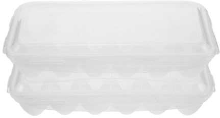 IWOWHERO Portauova da Frigorifero in Plastica 18 Scomparti con Coperchio Organizer Impilabile per Uova Fresche Resistente e Antiscivolo per Cucina e Conservazione in Frigo Set da 2