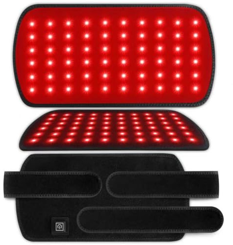 Tunansx Rotlichtlampe Gürtel, Nahinfrarot-Lichttherapie für Körper, Triple-Chip 660nm 850nm LED Infrarot-Gürtel, Tragbares Infrarotlicht-Gerät für Rücken & Knie, Heimpflege-Set