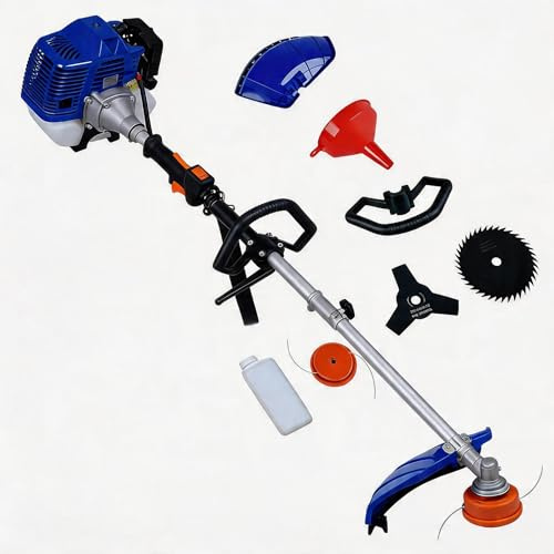 52cc Benzin Freischneider 3-in-1 Set, Motorsense mit Rasentrimmer & Rasenkantenschneider, 2-Takt Motor, Robustes Gartenwerkzeug für Rasenpflege, Unkraut & Gestrüpp