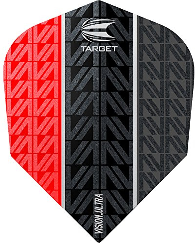 Target Vision Ultra Dart Flights – Chevron Grip – Nr. 6 – Form – Vapor 8 schwarz – rot – 5 Sets (15)