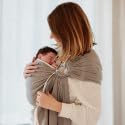 NéoBulle - Sling Sergé Brisé - Portage en Écharpe sans Nœud - Installation Facile - Léger et Confortable, en Coton Bio - 100% Fabriqué en France - De la Naissance à 3-4 Ans, Beige Sable