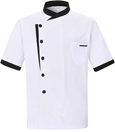 Nanxson Veste de Cuisine Homme Blouse de Cuisine Manches Longues Courtes | Uniformes de cuisinier, Polyester et coton, avec Poche pour, Cuisinier Serveur Hôtel Restaurant