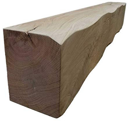Celtic Timber Solid French Oak Air-Dried Beam Floating Shelf - Fireplace Mantle with Planed & Sanded Finish - Rustic Home Decor - Wood Mantle with Heavily Worked Appearance - 8x6x8 Ft Length