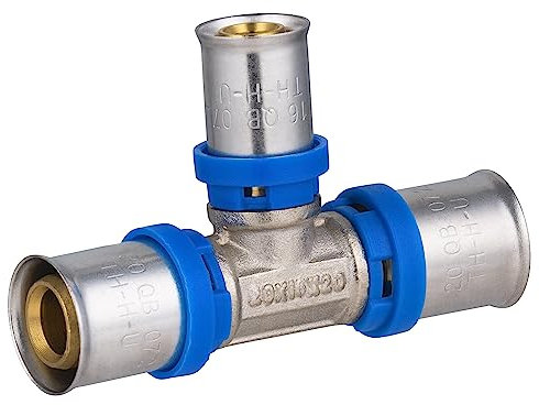 Raccord Multicouche à Sertir Multi profils TH-H-U té réduit diamètre Ø20 mm - Ø16 mm - Ø20 mm - Norme NF 545 pour réseau d'eau potable et chauffage NOYON & THIEBAULT