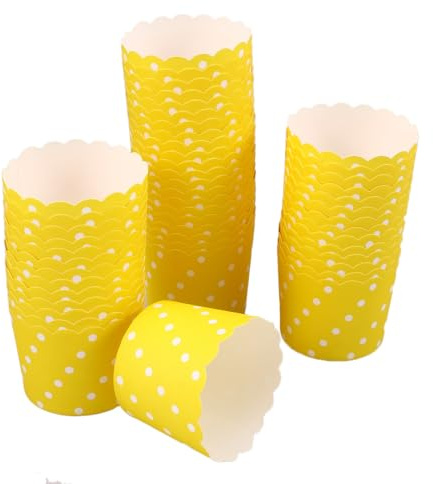 DOITOOL Mini Muffins Papierförmchen, 50 Stück Muffinförmchen Papier, Cupcake Förmchen Hitzebeständige Pe-Beschichtung, Bunt, Rund, Muffin Ackförmchen Für Muffins (Zufällige Farbe)