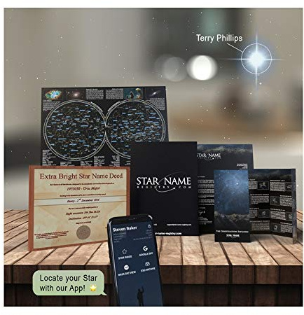 Name a Star with Star Name Registry – Extra Bright Star Gift Package | with Personalized Certificate, Constellation Map & App Access – Unique Star Naming Gift for Birthdays, Anniversaries & Memorials