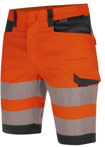 WÜRTH MODYF Shorts Fluo EN 20471 - professionelle Arbeitshose für Herren - Warnschutzhose mit Reißverschluss - in der Größe 58 in Orange
