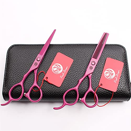 XJST Linkshänder-Friseur-Schere, Haarschneidschere Dünnende Zähneschere-Set, Für Salon, Barbier Oder Heimgebrauch, Licht Und Scharf,5.5 Inch