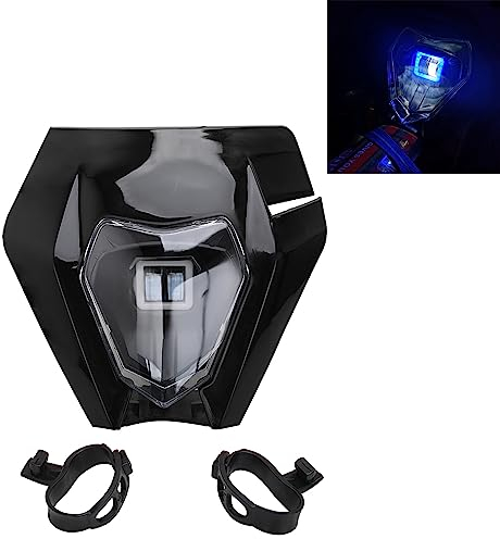 JFG RACING Motorradscheinwerfer Universalscheinwerfer Verkleidungsscheinwerfer für EXC250 SX250 SXF250 EXC450 SX350 SXF450 EXC525 Dirt Bike Motocross Enduro Supermoto Schwarz