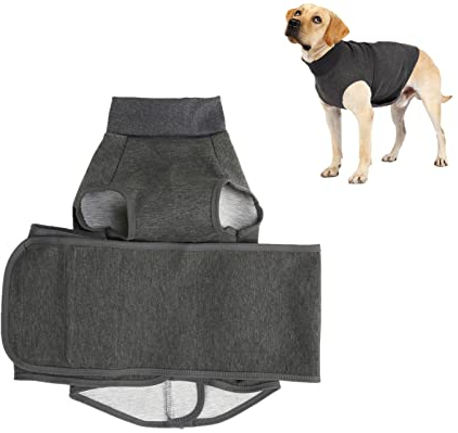 Qcwwy Hunde-Angst-Jacke, Hunde-Angst-Weste Komfort-Hunde-Angst-Entlastungs-Mantel Hunde-Angst-Beruhigungsweste Wrap Atmungsaktive Hunde-Angst-Weste-Jacke mit (S)