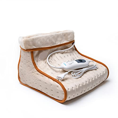 GESBERG Fußwärmer - Elektrische Fußheizung, 3 Temperaturstufen, Abschaltautomatik, Überhitzungsschutz - Fußpflege für Zuhause -Flauschig Waschbarem Innenfutter, für Schuhgröße Bis 46,100 Watt