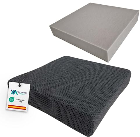 Orthopädisches Sitzkissen Schaum MEDIUM – Ergonomisches Sitzkissen für Bürostuhl + Rollstuhl & Zuhause – Superweiches waschbares Gewebe + Anti-Rutsch-Innenbezug – Druckentlastendes | Valentia Medical