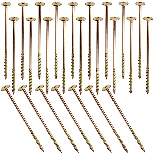AERZETIX - C67513 - Satz von 25 Holzschrauben Ø8x230mm mit breitem, gewölbtem kopf - mit sternabdruck Т40 - aus verzinktem stahl - schreinerei, sperrholz, spanplatten, melaminplatten