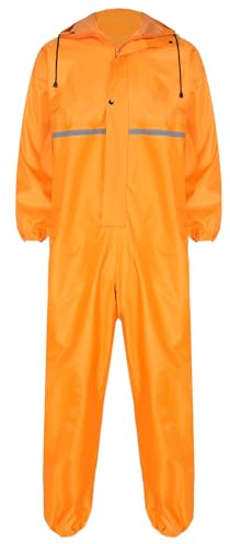 Jugaoge Unisex Motorrad Regenanzug für Damen und Herren Outdoor Einteiler Wasserdichter Overall Jumpsuit mit reflektierenden Streifen Arbeitsoveralls