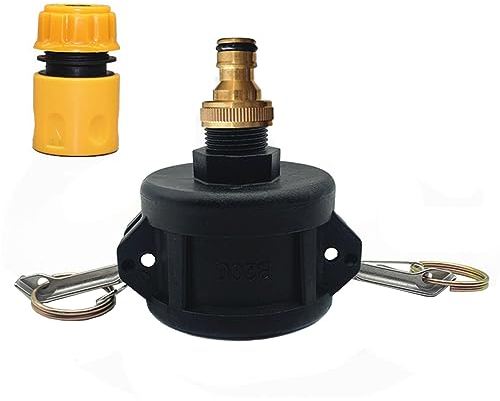 Tank Drain Garden Hose Adapter - 2 to 3/4 Conversion for IBC Tote Fittings, Cam Lock With Drain Faucet