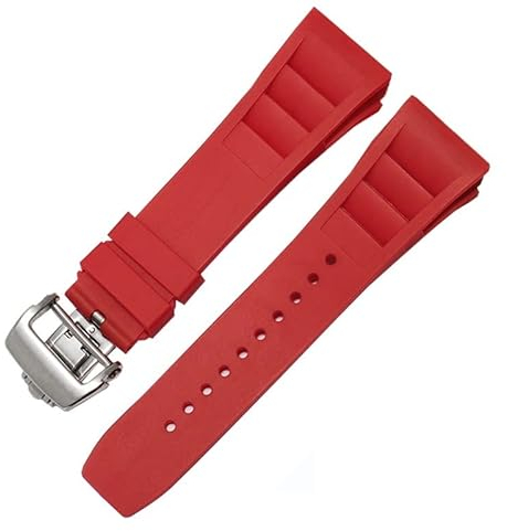 BANDKIT Gummi Silikon Uhrenarmband für RICHARD MILLE RM011 Serie Silikon Band Zubehör Herren Uhrenarmband 25-20mm, 25mm Rose Gold, Achat
