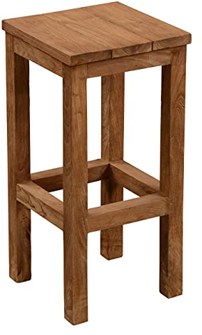 Inko Teakholz-Barhocker Abacus recyceltes Teak 36,5x36,5x75 cm Sitzhocker