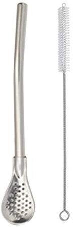 Paille, cuillère filtrée, agitateur, pailles en acier inoxydable pour café, thé, soupe