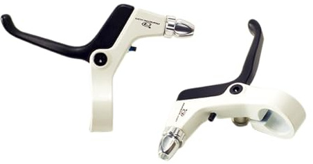 Harilla Palanca de Freno para Niños, Juego de Palanca de Freno de Bicicleta para Niños, Frenos de Manillar, Palanca de Freno de Mano, Mango Corto, Palanca de, Argenta Blanca