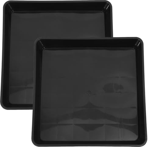 Yardwe 2 Platillos Cuadrados de Plástico para Plantas Bandejas de Goteo Platillos para Macetas Bandeja para Macetas Bandeja de Drenaje para Macetas Plantas de Interior Y 40 Cm