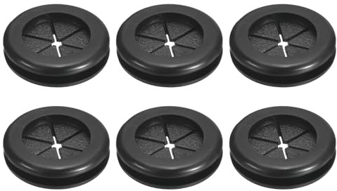 sourcing map 6Pcs Rubber Grommets 5/8(16mm) ID 13/16(20mm) Drill Hole Double Sided Firewall Hole Plugs Round Electrical Wiring Gasket, Black