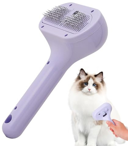 Holdes Spray Cat Comb for Hair Loss, Pet Spray Comb for Cats - Detangling Brush, Rechargeable Pet Massage Comb with Water Tank | Self-Cleaning Pet Hair Remover Brush for Long