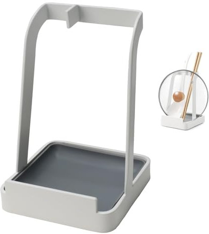 Minnhua Topfdeckelhalter Deckelhalter Stahl Topfdeckel- und Kochlöffelständer Kochlöffelablage Topfdeckel Organizer für Pfannendeckel Kochlöffel Spatel Kochbuch Tablet Weiß