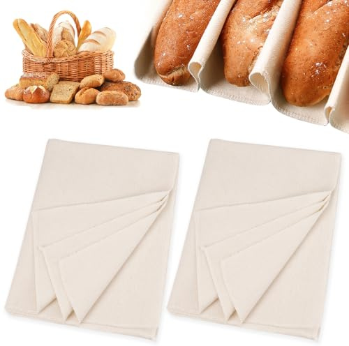 WhizNook 2 Stück Leinentuch, 150 x 60 cm Bäckerleinen Teigtuch Leinentuch