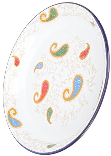 Cabilock Bandeja para Servir Aperitivos Redonda Estilo Retro de 30 Cm para Cocina para Patatas Asadas