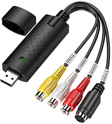 Tityvirnix Convertisseur USB 2.0 audio AV TV Card VHS vers DVD analogique vidéo au format numérique Carte de capture d'enregistrement Adaptateur PC