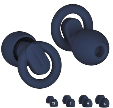 Somnio Noise Reduction Ear Plugs for Sleep, Snoring, and Focus | Best Earplugs to Block Out Snoring | Custom Fit Sleeping Earplugs with 32dB Noise Reduction (Midnight Blue, S,M,l,XL)