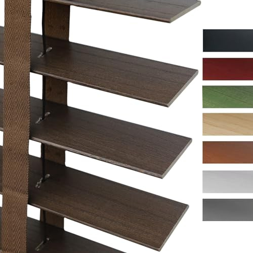 Tende Veneziane Legno 45cm 60cm 75cm 90cm 100cm 120cm, Veneziane Orizzontali per Interni/Esterno, Tende Veneziana Massiccio per Porte Finestre, Facili da Montare(marrone scuro)