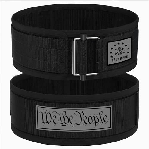 Iron Infidel Recon Gewichthebergürtel – 10,2 cm breit, selbstsichernder Fitnessgürtel für Damen und Herren, EVA-Schaumkern-Stützgürtel für Kniebeugen, Kreuzheben, Powerlifting, Workout, Fitness und