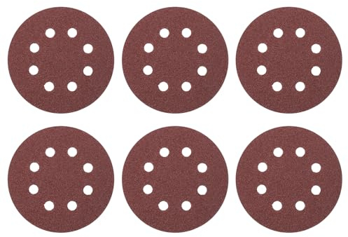 sourcing map Lot de 30 disques abrasifs de 125 mm à 8 trous Grain 40 Papier abrasif Orbital aléatoire pour le travail du bois, l'automobile, le métal