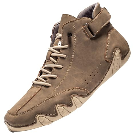 Barefoot Shoes Men's Leather Waterproof Boat Shoes Barefoot Shoes High Hiking Italian Alpaca Barefoot Shoes Trainers Cowboy Boots Comfortable Hiking Shoes Lightweight Walking Shoes Trekking Shoes