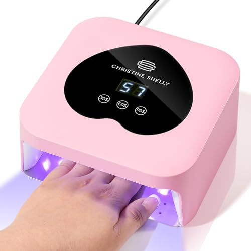 Lampe à Ongles 48W avec Affichage Capteur Auto et 3 Réglages Minuterie | CHRISTINE SHELLY Vernis Gel Séchoir à LED Lumière pour Ongles Débutant BRICOLAGE Strass Brillant