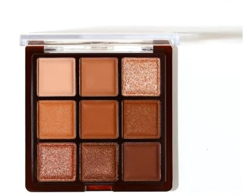 9 Farben Braune Lidschatten Palette, Glitzer Lidschatten Matt Schimmer Natürlich Langanhaltend Wasserdicht Hoch Pigmentiert Smokey Eyeshadow Palette Für Frauen Augen Make-up (Braun)