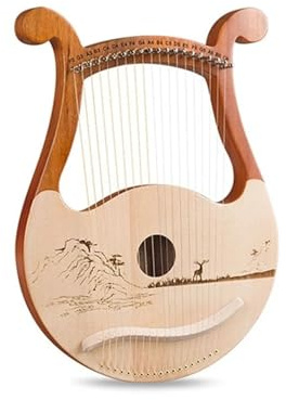 Holz-Leierharfe Lyra Harfe Holz Musikinstrument mit Stimmschlüssel Saiten(Deer)