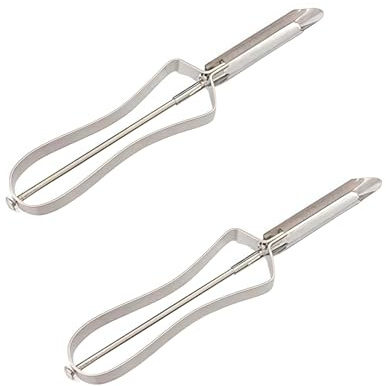 2Pcs Silver “Old-School” Professional Vegetable,Potato,Carrot Peeler–Stainless Steel Body For Right or Left-Hand Use,Peelers,Kitchen Utensils and Gadgets,Home and Kitchen,Graters,and Slicers Use Safet