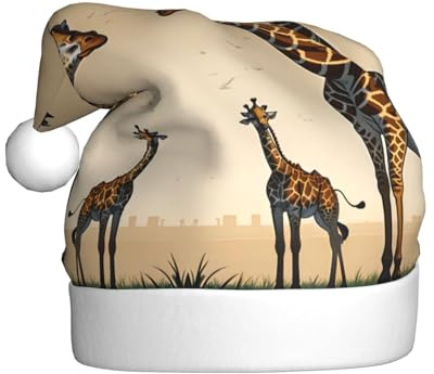 BLWSLC Cappelli di Natale per adulti con motivo giraffa per madre e bambino, cappelli decorativi, adatti per Capodanno, feste o Natale