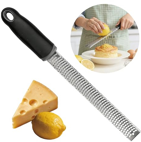 Ruvan Râpe Fromage, Râpe Alimentaire En Acier Inoxydable, Rape À Agrumes, Chocolat, Coco, Cannelle, Ail, Gingembre, Rapeuse À Zeste Citron, Orange, Longueur 32.5cm
