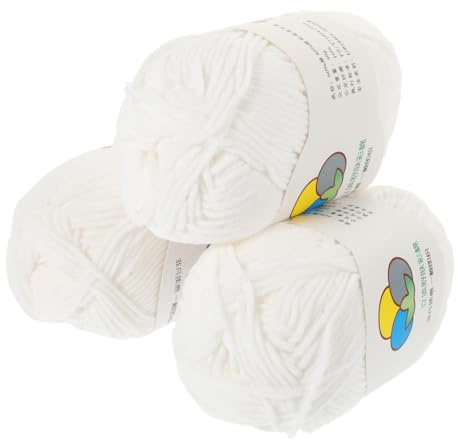 UKCOCO Knitting Yarn Cotton 3 Rolls Multi-Purpose Yarn for Household Sewing and Handmade Scarves