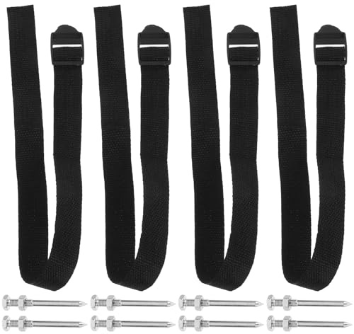 BIUDECO Clavos Aireadores de Césped de 58 Mm Correas Ajustables para Zapatos, Kit de 4 Correas y 30 Púas Metálicas, Herramienta Manual para Aireación y Cuidado del Jardín, Accesorios